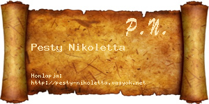Pesty Nikoletta névjegykártya