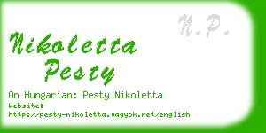 nikoletta pesty business card